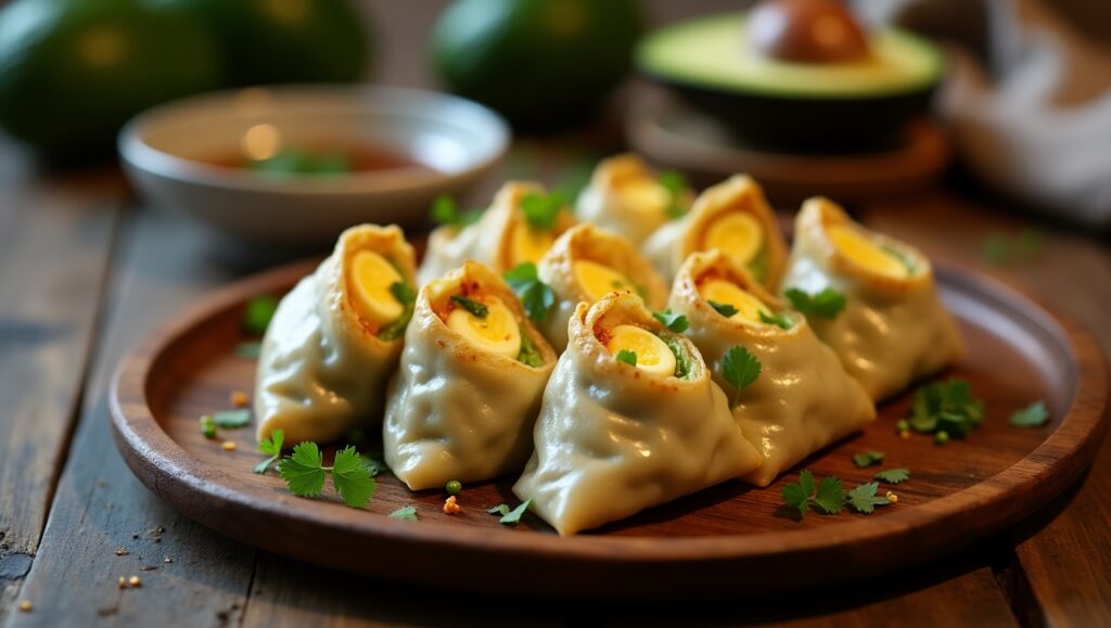 Avocado and Egg Dumpling Wraps for Lazy Nights