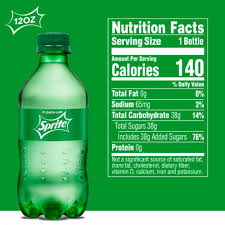 Bottle Sprite Nutrition Facts